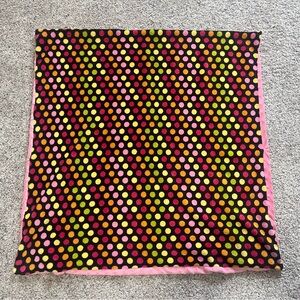 Vibrant Polka Dot Baby Blanket - Black with Pink, Yellow, Orange & Green Dots
